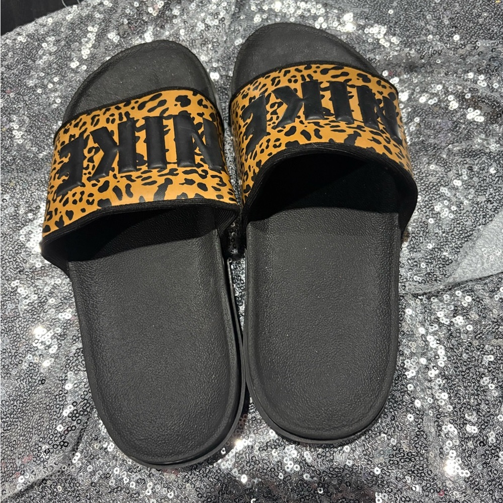 Nike Leopard Print Slides